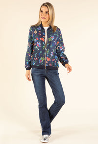 Floral Print Bomber Jacket