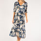 Floral Plisse Pleated Pop Over Dress