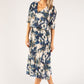 Floral Plisse Pleated Pop Over Dress