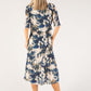 Floral Plisse Pleated Pop Over Dress
