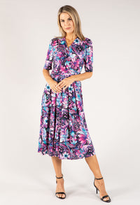 Wrap Bodice Floral Dress