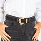 Gold buckle Suedette Belt
