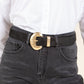Gold buckle Suedette Belt