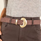 Gold buckle Suedette Belt