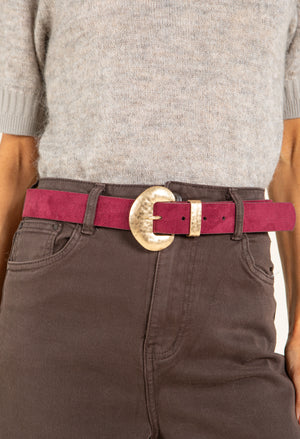 Gold buckle Suedette Belt