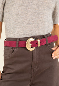 Gold buckle Suedette Belt