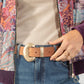 Gold buckle Suedette Belt