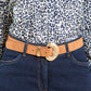 Gold buckle Suedette Belt