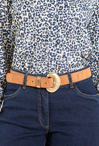 Gold buckle Suedette Belt