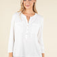Front Pocket V-Neck Blouse