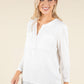 Front Pocket V-Neck Blouse
