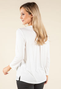 Front Pocket V-Neck Blouse