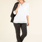 Front Pocket V-Neck Blouse