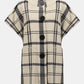 Plaid dress with buttons on a white background
