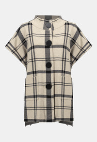 Plaid dress with buttons on a white background