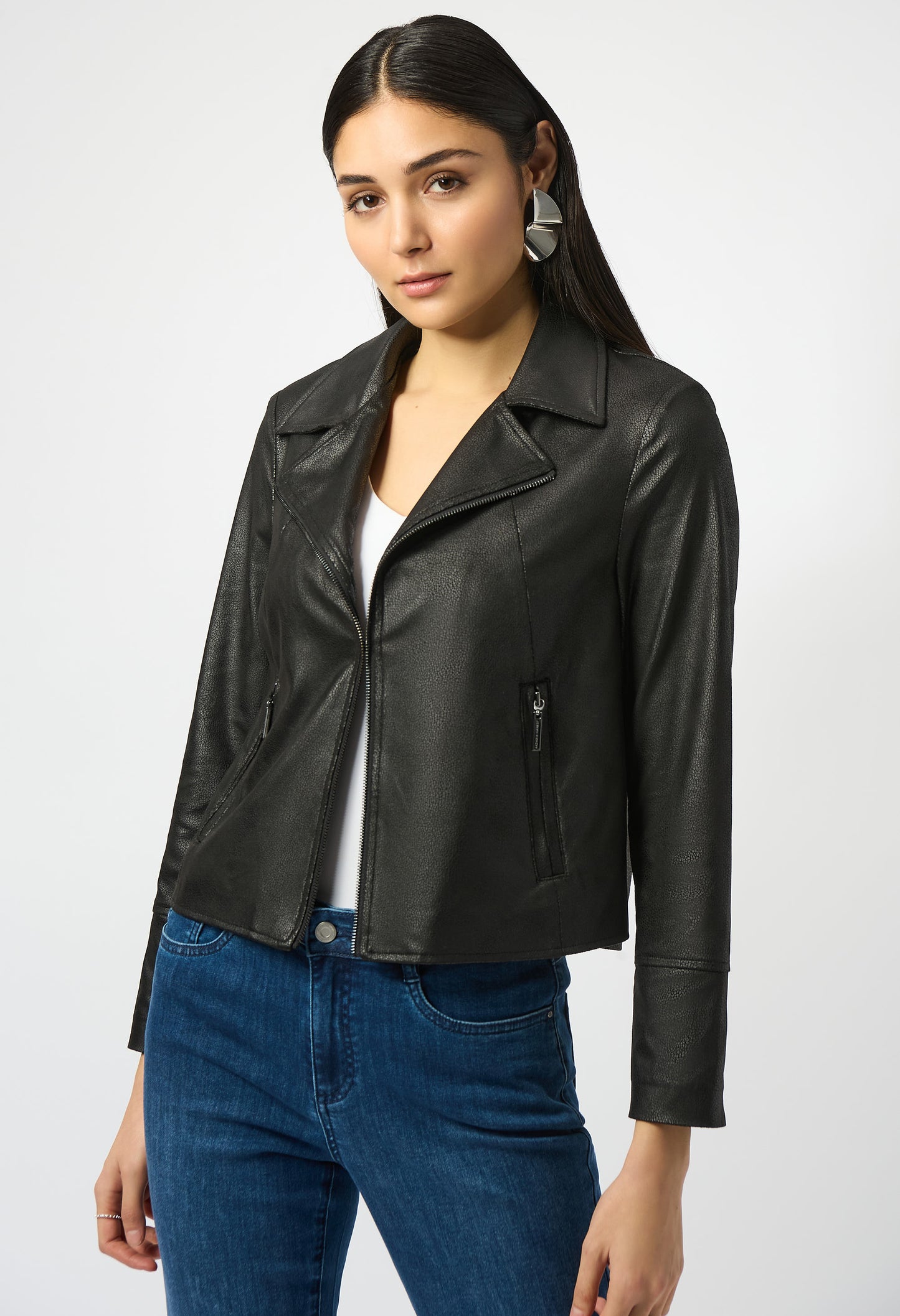 Foiled Suede Swing Jacket