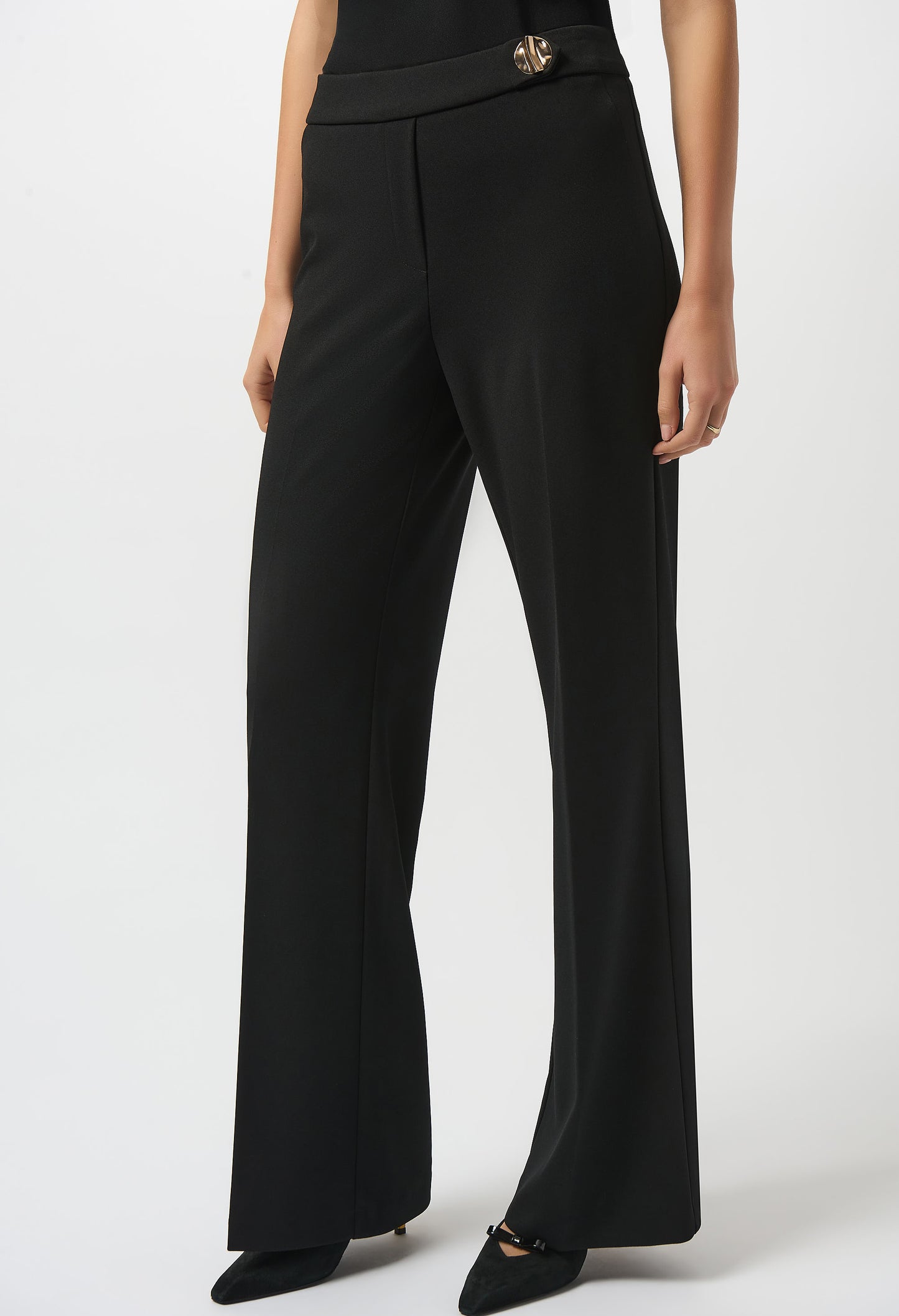 Formal Mid-Rise Flare Trousers