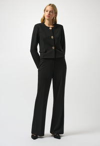 Formal Mid-Rise Flare Trousers