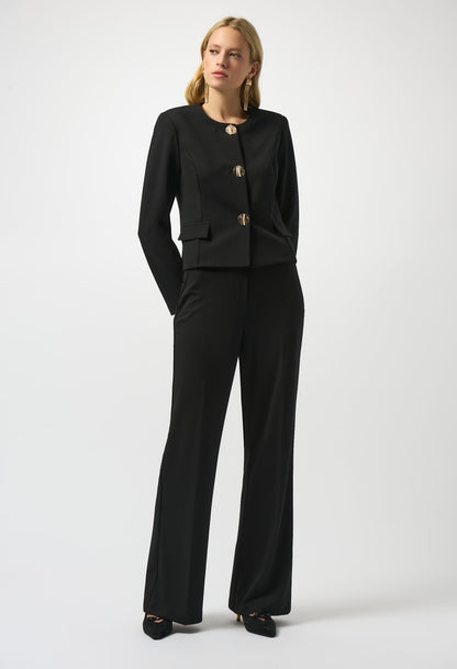 Formal Mid-Rise Flare Trousers