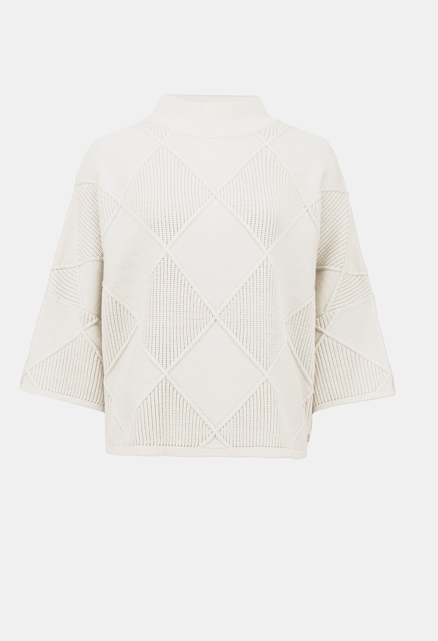 Beige quilted jacket on a white background