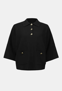 Black jacket with gold buttons on a white background