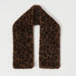 Brown leopard print scarf on a white background