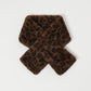 Brown leopard print scarf on a light gray background