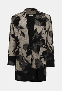 Floral patterned cardigan on a white background