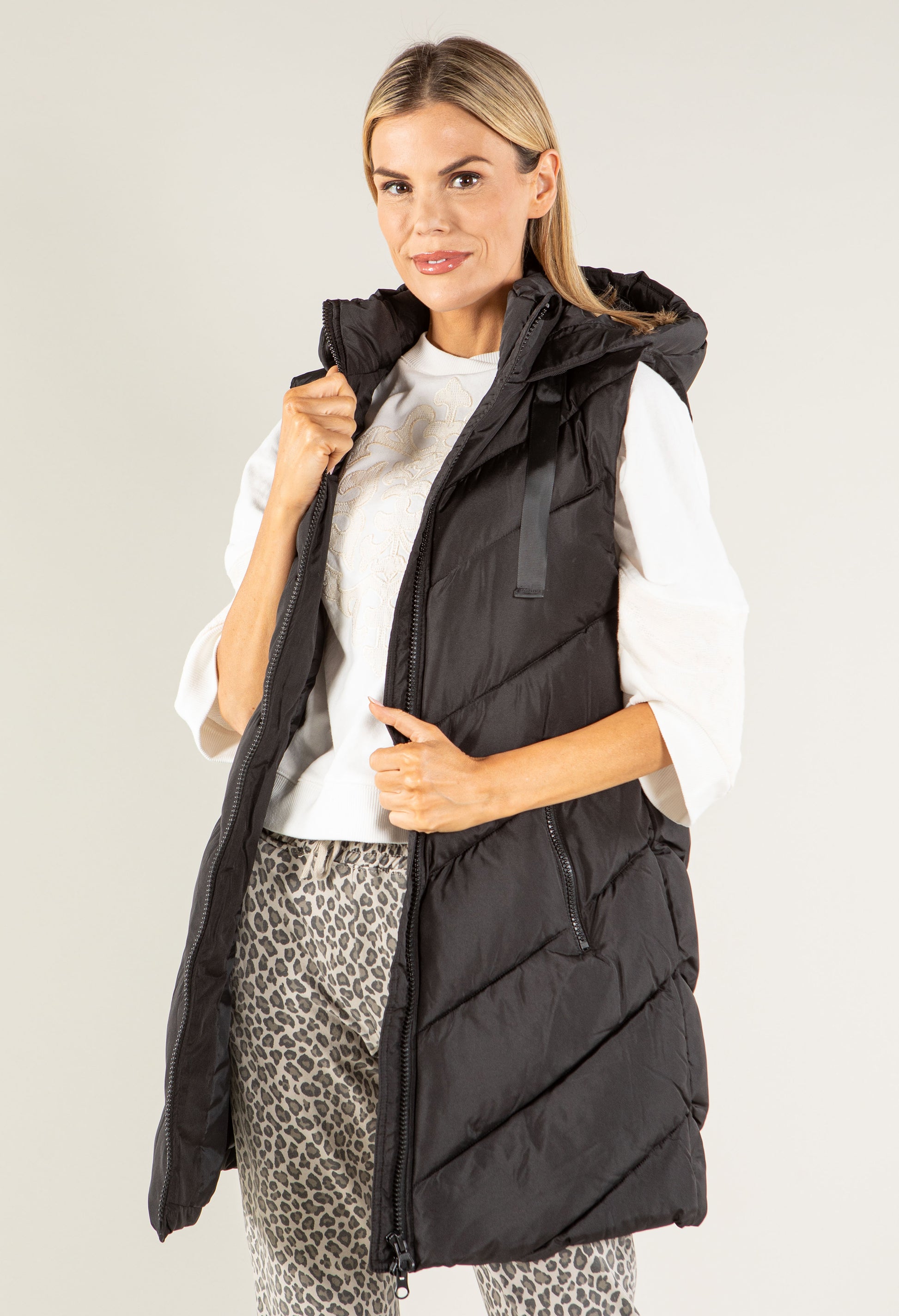 Skylar Longline Puffer Gilet - Main Image