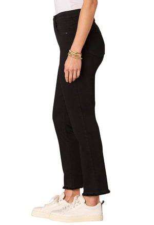 "Ab"solution High Rise Cascading Slim Straight Jeans