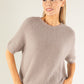 Round Neck Short Sleeve Sweater in Superfine Alpaca