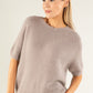 Round Neck Short Sleeve Sweater in Superfine Alpaca