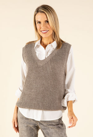 Soft Knit V-Neck Vest