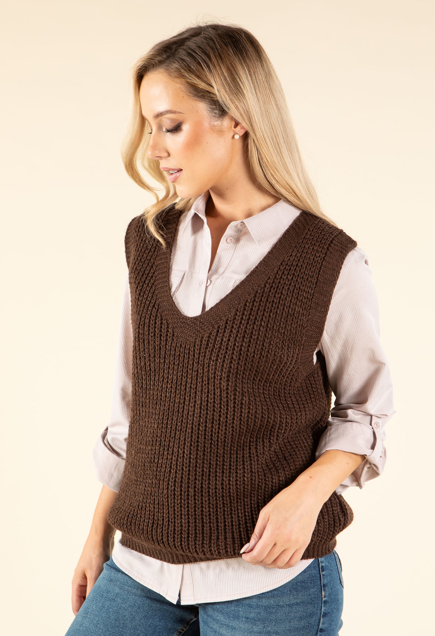 Soft Knit V-Neck Vest