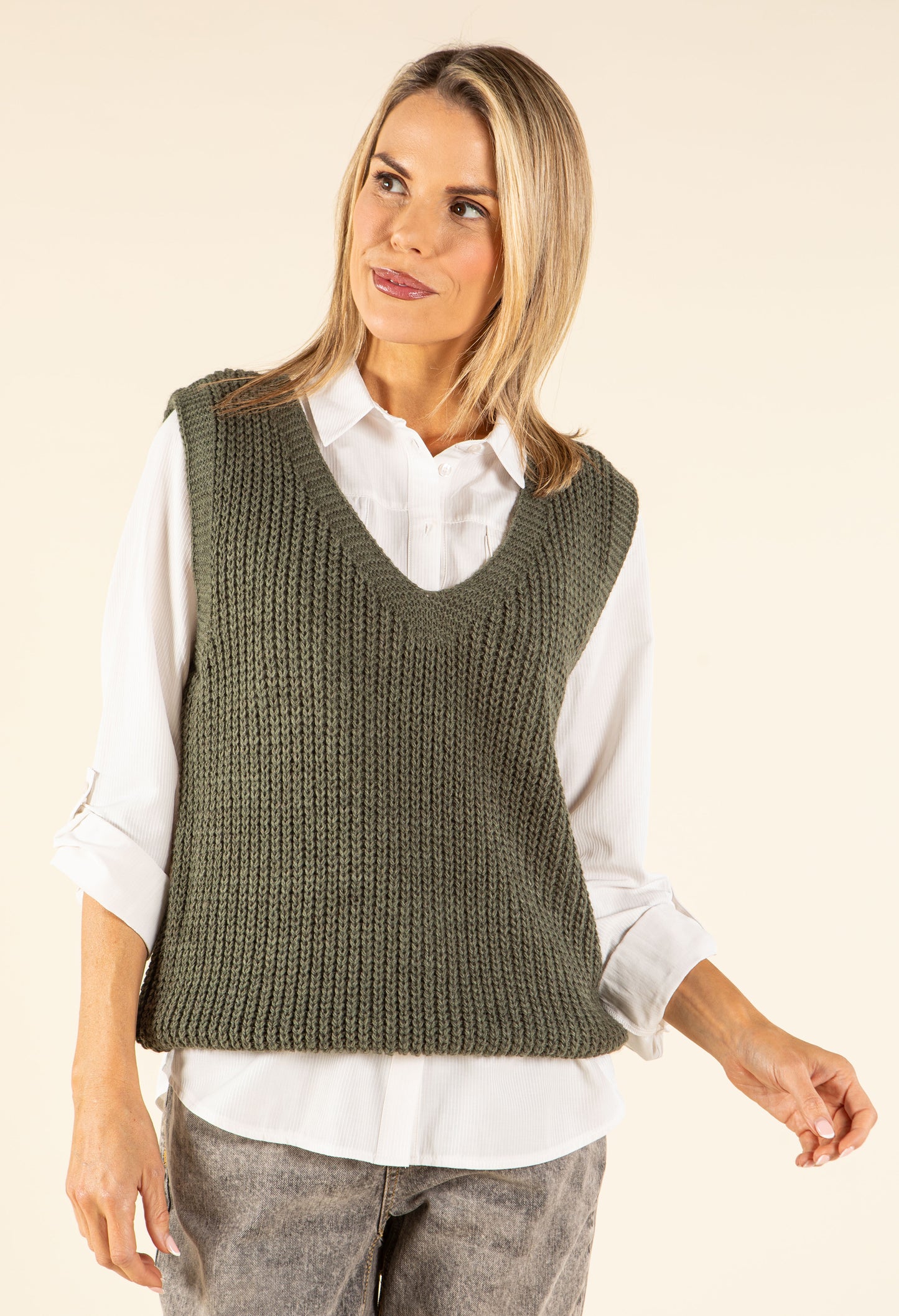 Soft Knit V-Neck Vest