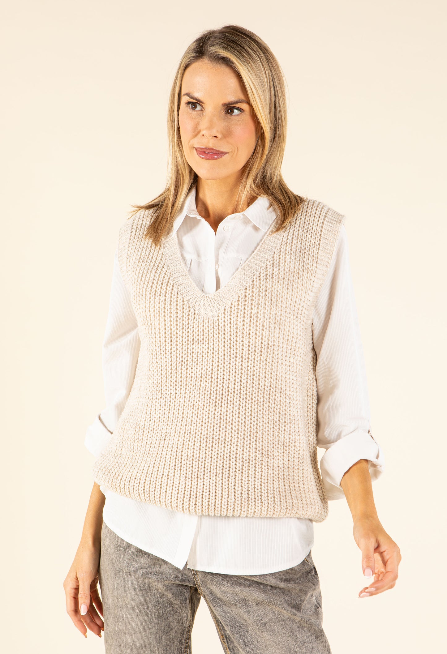 Soft Knit V-Neck Vest