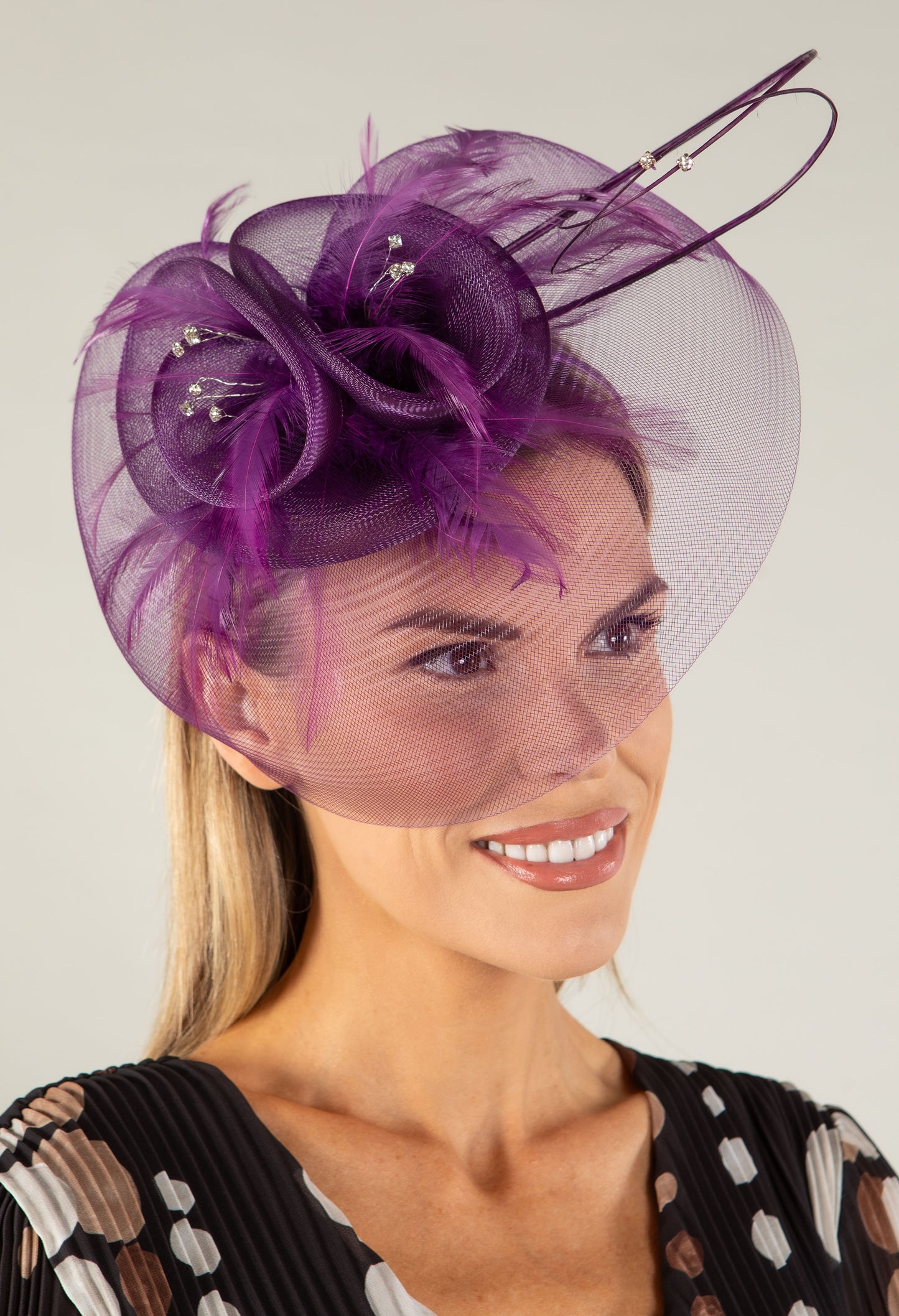 Feather & Diamante Detail Fascinator