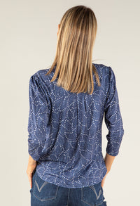 Denim Look V-Neck Top