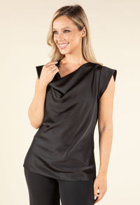 Cowl Neck Satin Blouse