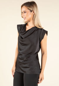 Cowl Neck Satin Blouse