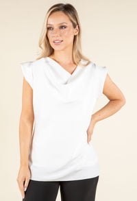 Cowl Neck Satin Blouse