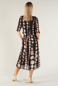 Retro Plisse Pleat Pop Over Dress