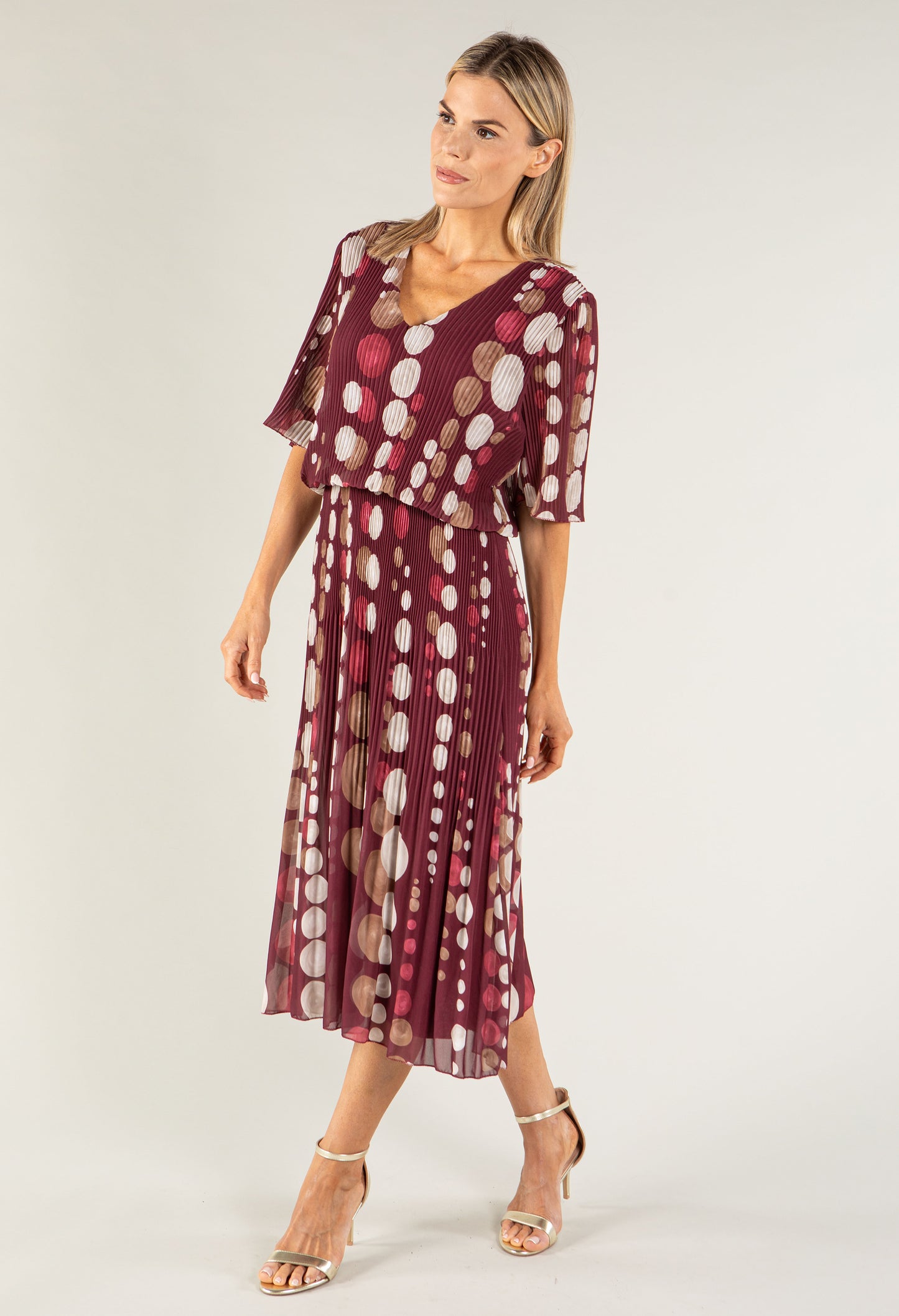 Retro Plisse Pleat Pop Over Dress