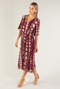 Retro Plisse Pleat Pop Over Dress