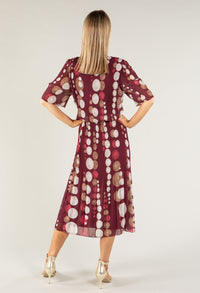 Retro Plisse Pleat Pop Over Dress