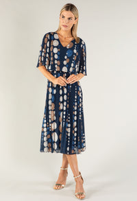 Retro Plisse Pleat Pop Over Dress