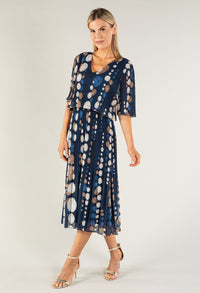 Retro Plisse Pleat Pop Over Dress