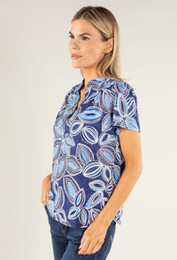 Textured Leaf Print Top