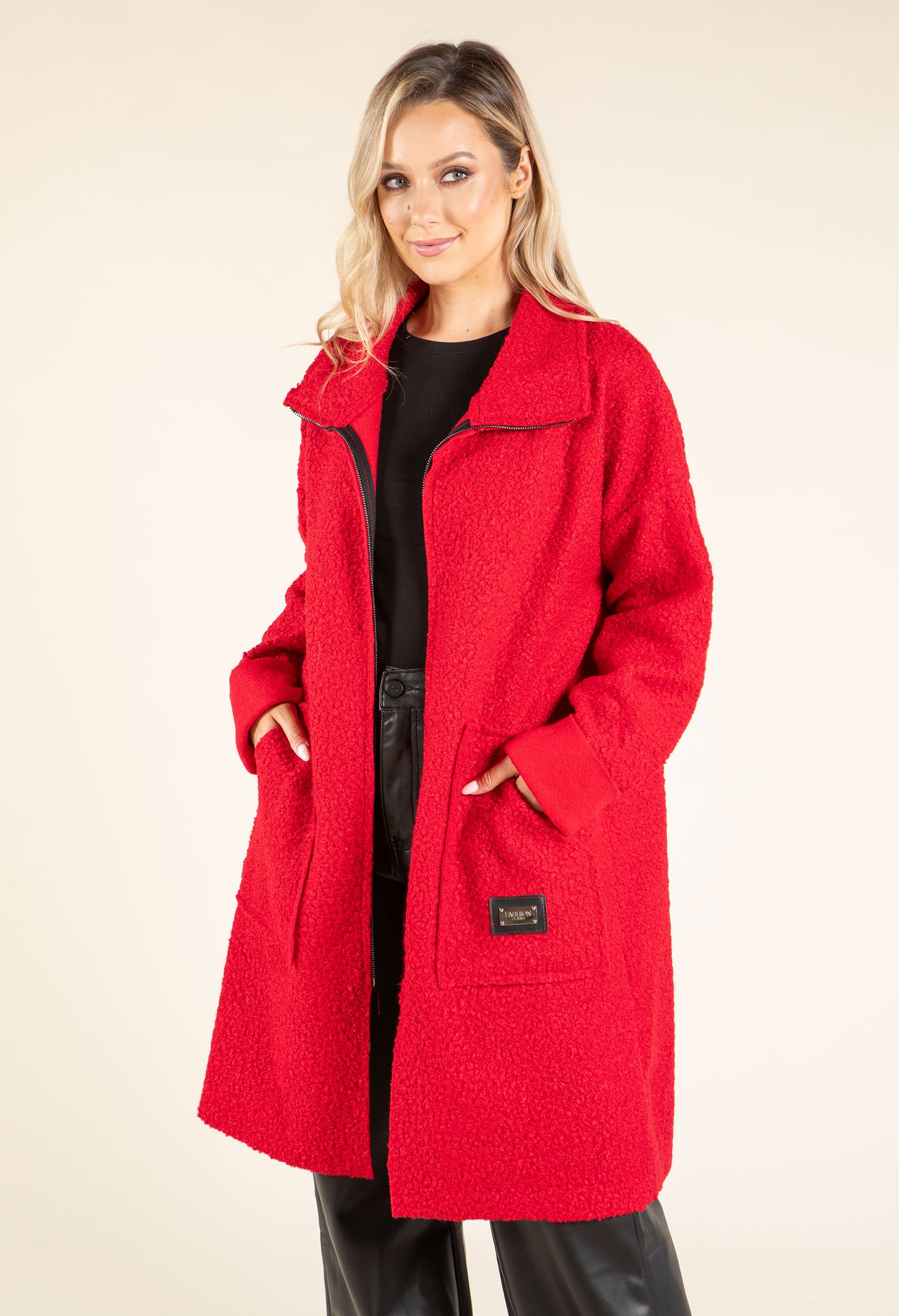 Sophie Boucle Zip-up Coatigan