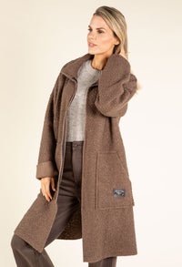 Sophie Boucle Zip-up Coatigan